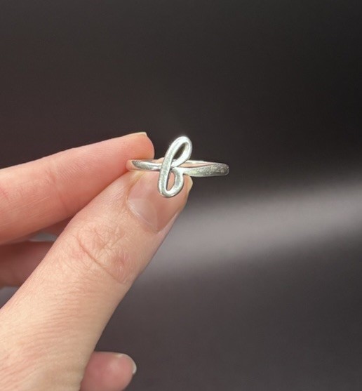 James Avery sterling silver script initial ring w… - image 3