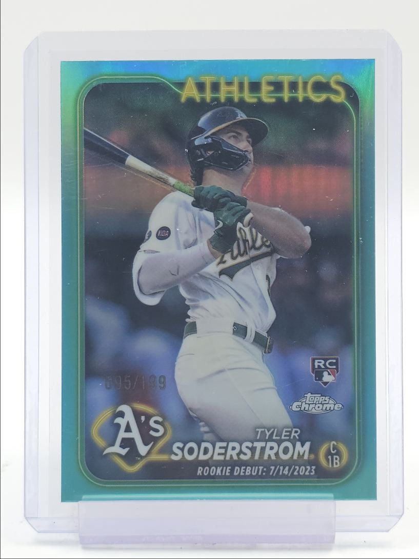 TYLER SODERSTROM 2024 TOPPS CHROME UPDATE ROOKIE DEBUT AQUA RC /199 Q6464