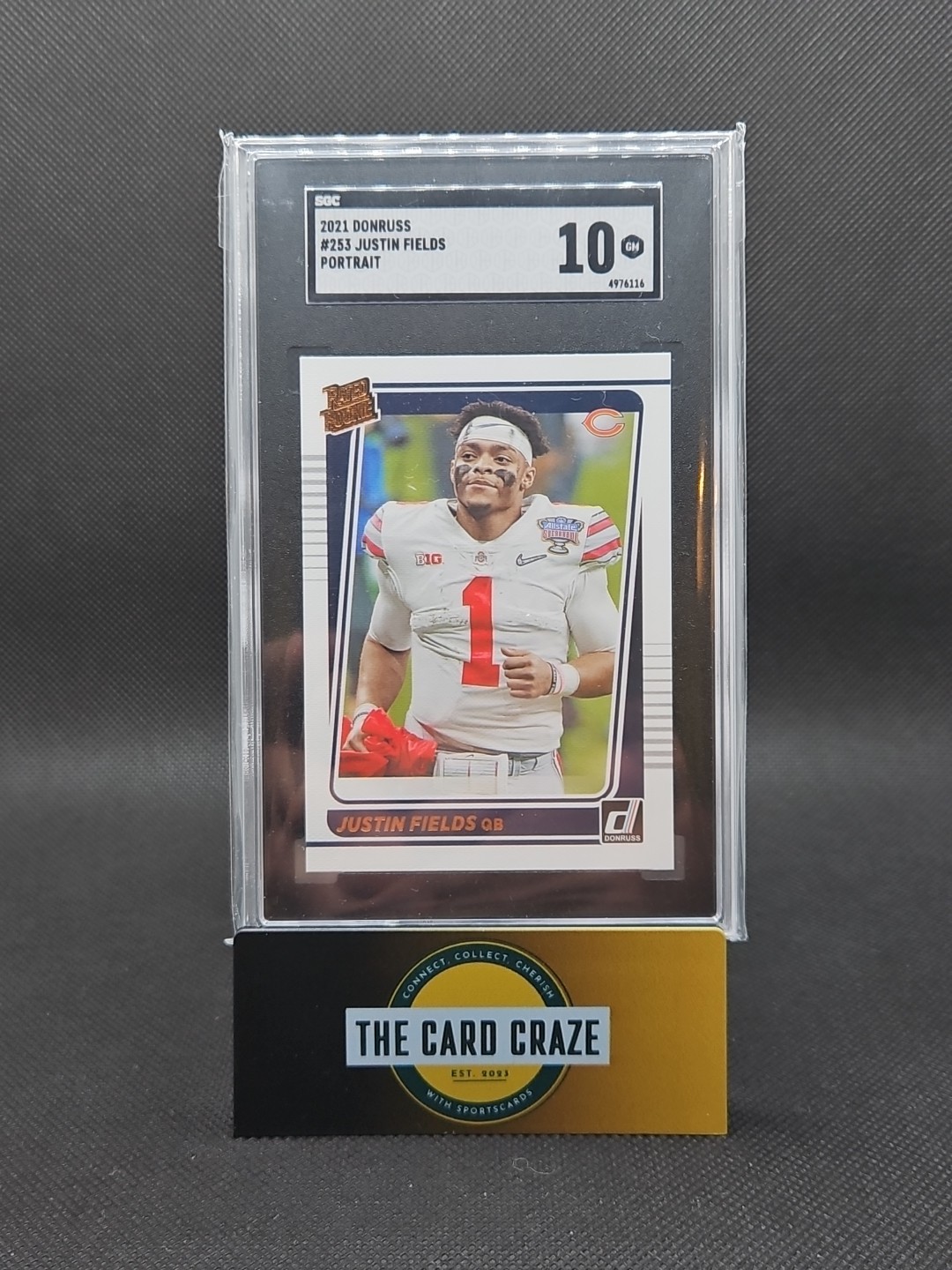 2021 Donruss Justin Fields Portrait Rated Rookie RC #253 SGC 10 GEM MINT Bears