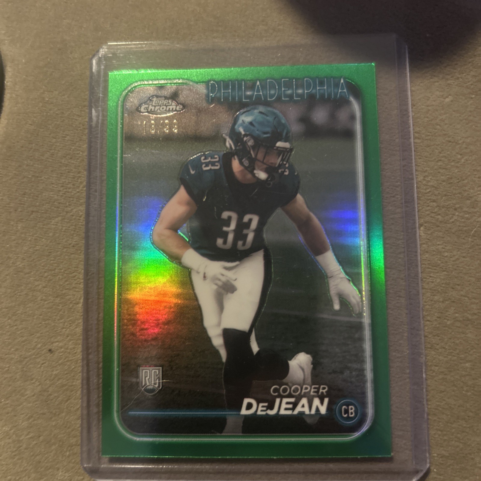 2024 Topps Chrome - Rookies Cooper DeJean #232 Green Refractor /99 (RC)