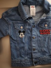 Vtg Kids Mickey Mouse Disney Denim Jacket Size 3T Embroidered