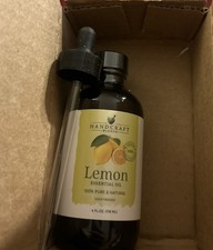 Handcraft Lemon Essential Oil - 100 Pure and Natural -4 Oz NEW IN BOX W Dropper