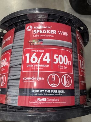 Southwire 500 ft. 16/4 Grey Stranded CU In-Wall CMR/CL3R Speaker Wire