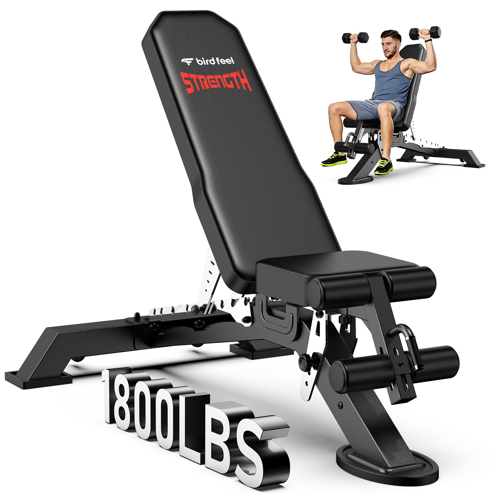 Commercial Adjustable Weight Bench Incline Workout Bench Home Strength Training