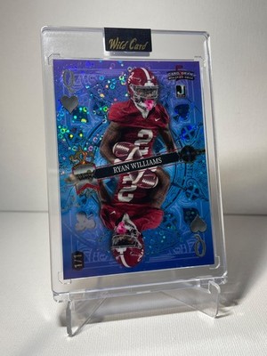 Ryan Williams 2024 Wild Card 5 Card Draw Blue Mirror Disco Donuts Alabama 1/1