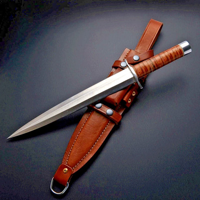 Cold Steel Arkansas Toothpick Fixed Blade Carbon Steel Knife Double Side Sharp.
