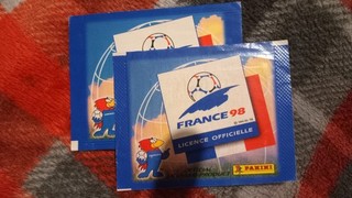 Panini World Cup France 98 OPEN Empty Packets x2 Horizontal and Vertical Version