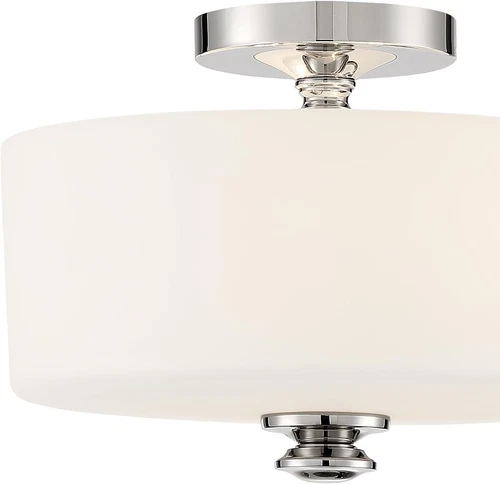 Travis Polished Nickel 2-Light Semi Flush Mount Ceiling Fixture - Picture 3 of 7