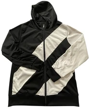 Riflessi Premium Edition Mens Full Zip Black & White Hoodie Sz XL Pockets Cozy