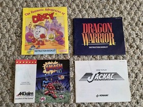 NES Nintendo Manual Instruction Booklet Lot Jackal Smash TV Dragon Warrior Dizzy