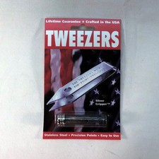 Uncle Bill's Black Oxide Silver Gripper Tweezers w/ Recloseable Tube