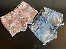 2 Pairs of Miss Me Cutoff Booty Shorts Blue Sizes 14  25