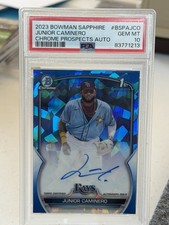 2023 BOWMAN SAPPHIRE PROSPECTS AUTOS JUNIOR CAMINERO PSA 10 AUTO 1st bowman