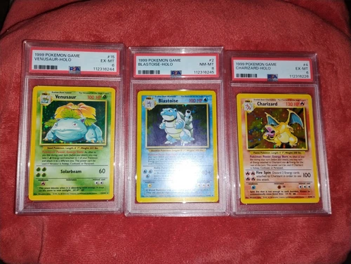 1999 Pokemon Base Set  "Big Three" Charizard Blastoise & Venusaur PSA Graded 🔥