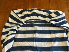 Circo Fitted Crib Sheet Cotton Navy Blue White Striped