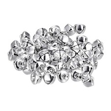 80pcs Jingle Bells 20mm Carbon Steel Craft Bells for DIY Christmas Silver Tone
