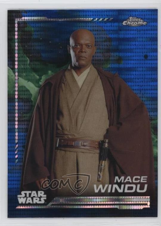 2024 Topps Chrome Star Wars Blaster Blue Pulsar Refractor Mace Windu #138 1g1q