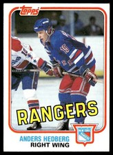 1981-82 Topps Hockey Card Anders Hedberg New York Rangers #E58 NM