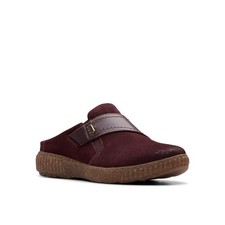 Clarks Caroline Bay Womens Clogs Mules Wine Suede Size 10