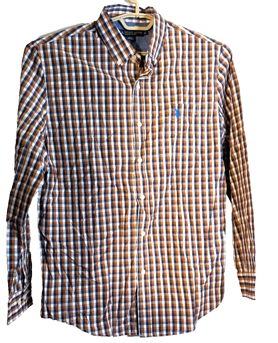 U.S. Polo Assn. mens M plaid dress shirt NWT