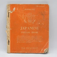 Vintage War Department Restricted Japanese Phrase Book WW2 TM 30-641