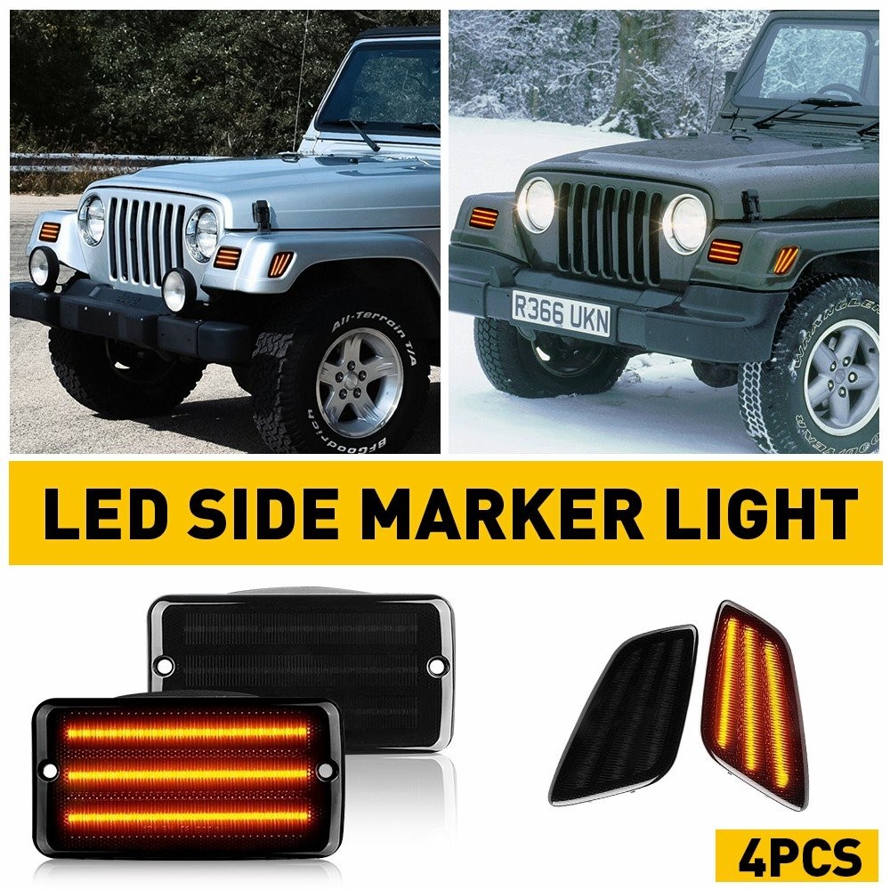 Fender Side Marker Lights Bumper Turn Signal Lamp For 97-06 Jeep Wrangler TJ EXV thumbnail 23