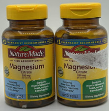 2PK Nature Made Magnesium Citrate 250 MG  60 Softgels Each  EXP 7/27  8/27
