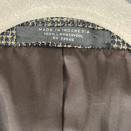 Andre Vachon Lambswool Blazer Sport Coat Mens 46S Brown 2 Button image 6