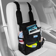Car Front Seat File Organizer Adjustable Strap 14 Pocket Storage Laptop Secured
