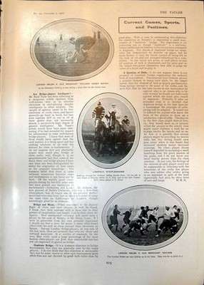 Antiker Druck London Welsh Merchant Taylors Rugby Lingfield Steeplechase 190