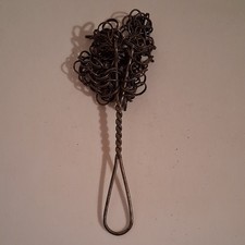 Dark Gray Metal Oval Manual Whisk Kitchen Tool with Handle