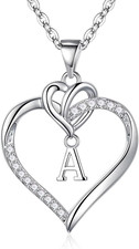 Christmas Gifts for Women Teen Girls - Heart Initial Necklaces for Women Girls,