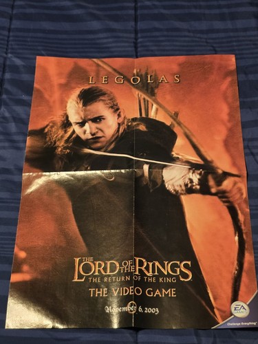 Lord of the Rings Return of the King Video Game Poster 2003 EA Legolas LOTR