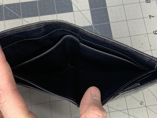 Abas Black Leather Travel Clutch Wallet Made In USA (A4) - Picture 10 of 11