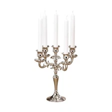 Hamptons Five Arm Silver Candelabra Hand Crafted Of Silver Aluminum Nickel Over 