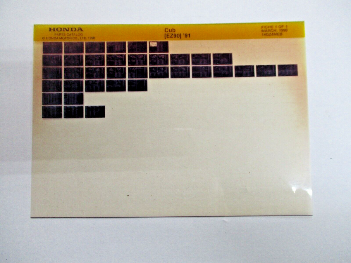 OEM HONDA PARTS CATALOG CUB [EZ90] 1991 MICROFICHE 14GZ4MEB MARCH