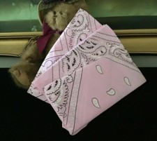 NEW LOT OF 3 100 Cotton Unisex Paisley Bandana Head Wrap Scarf PINK USA SALLER