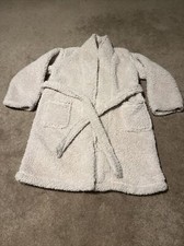 Pottery Barn Cream Teddy Bear Sherpa Soft Robe W Belt Long Sleeve Small