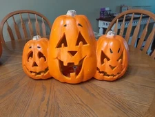 Vintage Halloween The Paper Magic Group 1999  Pumpkin Group Jack O Lantern light