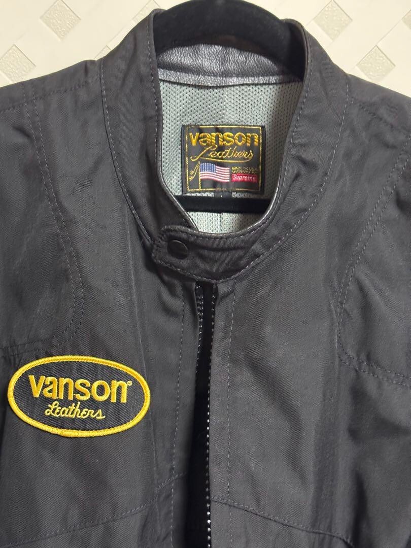 Supreme Vanson Leathers Cordura Jacket Black used Good Supreme Vanson Leathers Cordura Jacket Black used Good