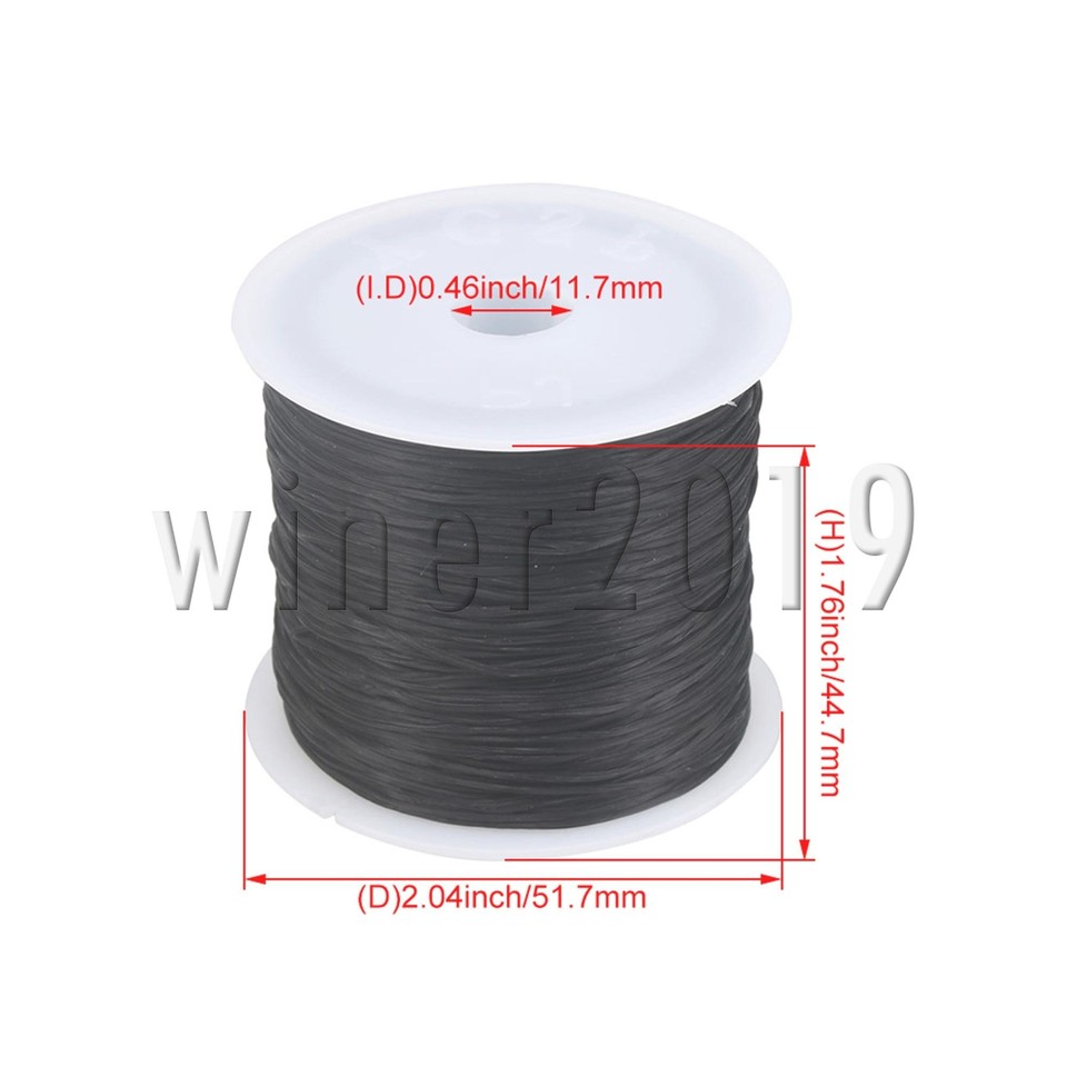0.5mm Flat Black Elastic Bracelet String Cord Stretchy Beading Thread ...