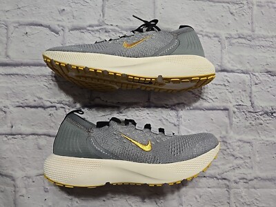 Women's Nike React Escape RN Flyknit Grey Metallic Gold DC4269-003 Size 9