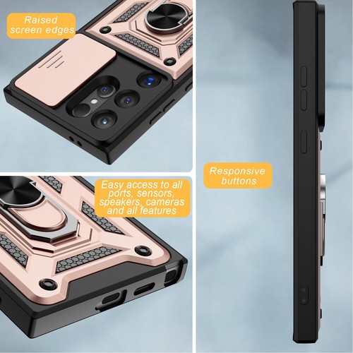 Funda con soporte a prueba de golpes para Samsung Galaxy S24 Ultra S24 Plus deslizante para cámara - Imagen 58 de 60