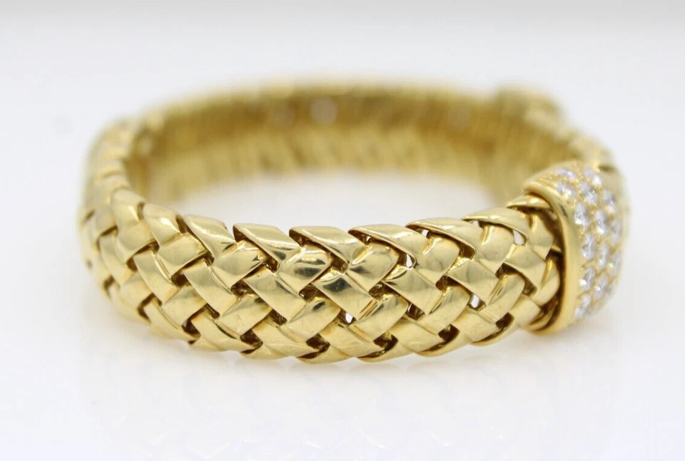 Brazalete tejido de diamantes naturales Vannerie de oro amarillo de 18 quilates de Tiffany & Co. 52,7 gr Foto 3 de 4