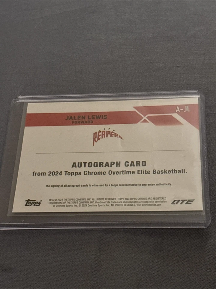 2024 TOPPS CHROME OTE JALEN LEWIS AUTO SIGNATURES#A-JL CITY REAPERS NM/MT  - Image 2 of 2