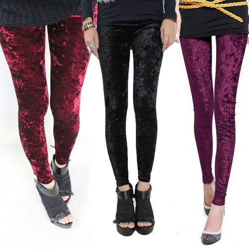 2014 Hot! Brand New Popular Women's Diamond Lady Skinny Club Velvet Leggings