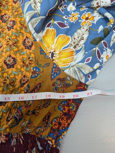 Asoph Maxi Dress Floral Tasseled Cottage Fall Boho Chic 100% Polyester Size 2XL - Picture 7 of 12