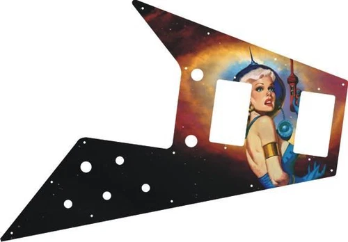 Gibson Flying V Pickguard for '67 Re-Issue Guitar Custom Graphical Ray Gun Girl