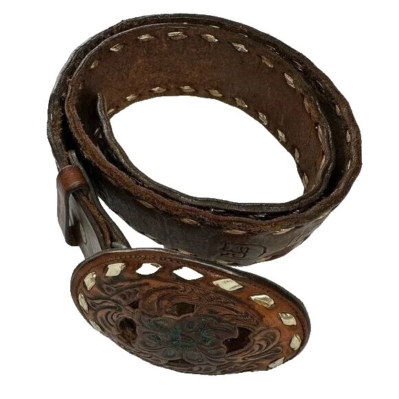 Cinturones Marrón Adulto Unisex 1980s Vintage