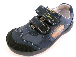Riptape Clarks zapatos correa estilo Lad Stompo azul cuero Chicos Cgawtqq